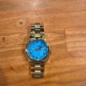 Michael Kors Gold Watch with Blue Dial